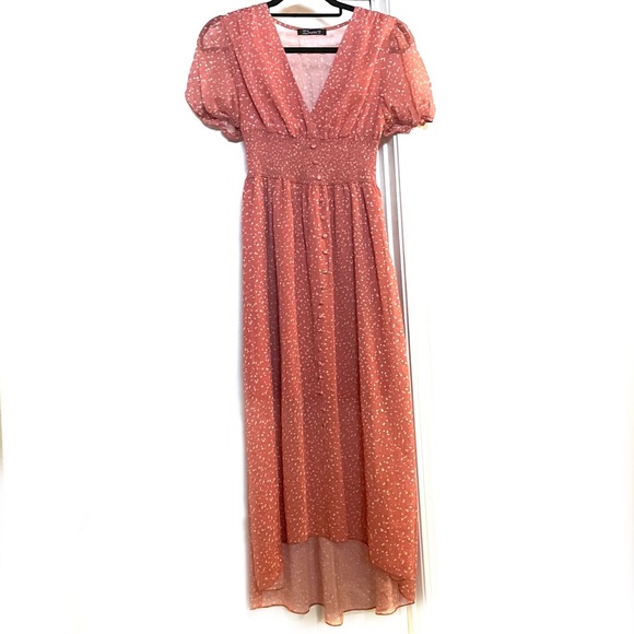 MIDI Floral dress in coral - Picture 10 of 10